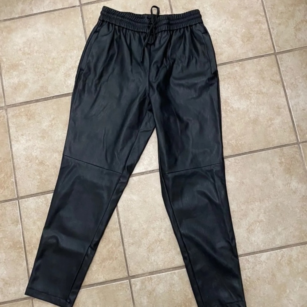 Faux Leather Joggers